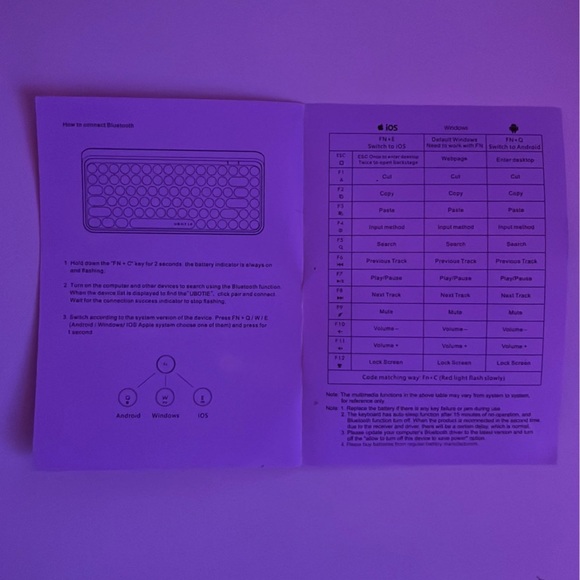 UBOTIE Green-Colorful Wireless Bluetooth Retro Keyboard - Picture 8 of 11